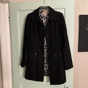 Black Longer pea coat large buttons